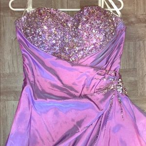 *Purple beaded prom dress